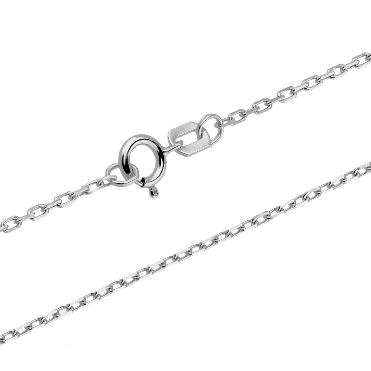 585er Goldkette Ankerkette diamantiert 1,0mm Weißgold