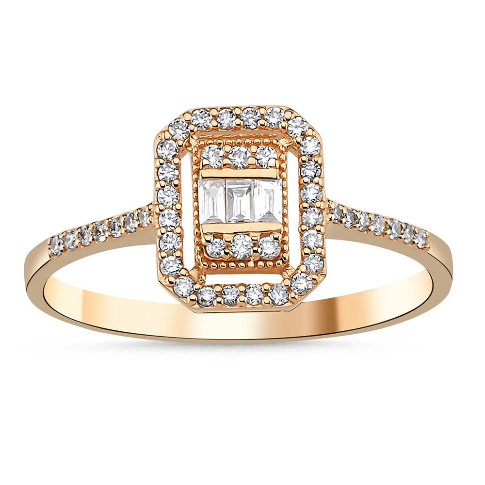 Halo Verlobungsring 585/- Gold 0,22ct. Brillant