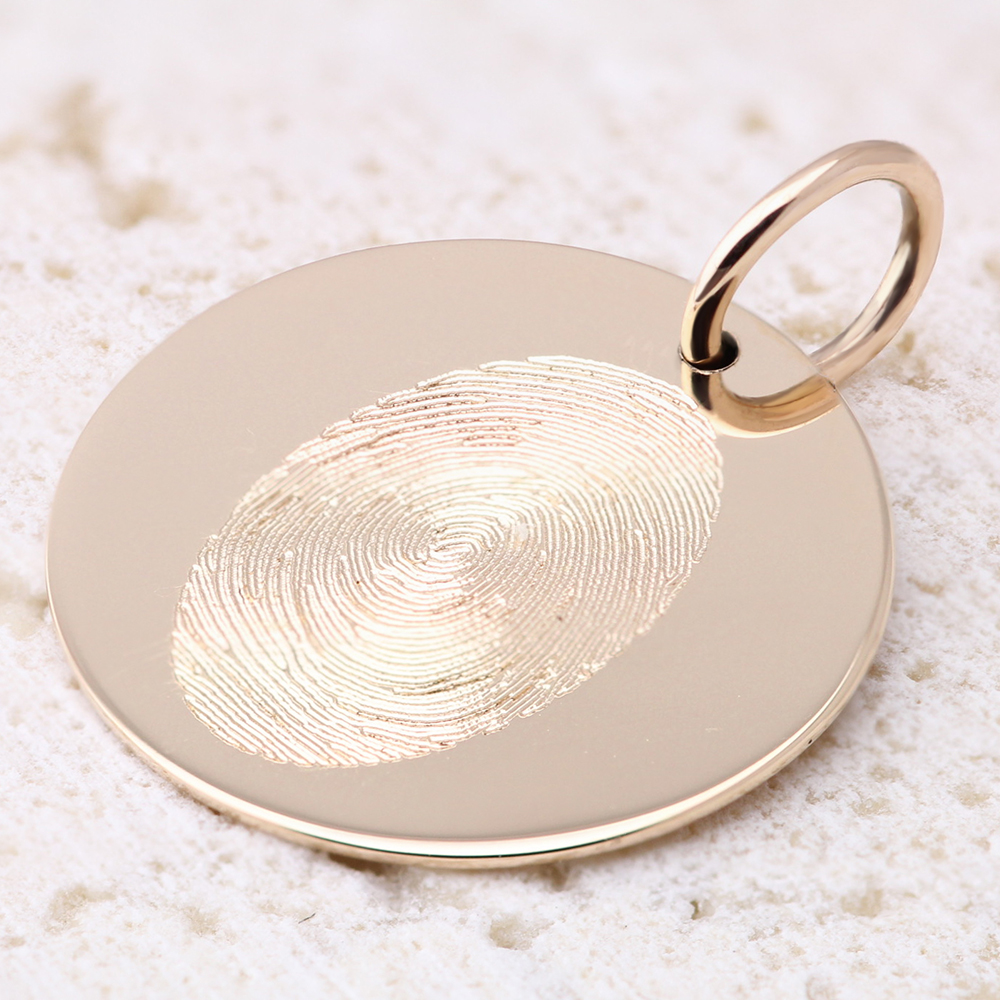 Fingerabdruck Gravuranhänger Roségold rund AN403R