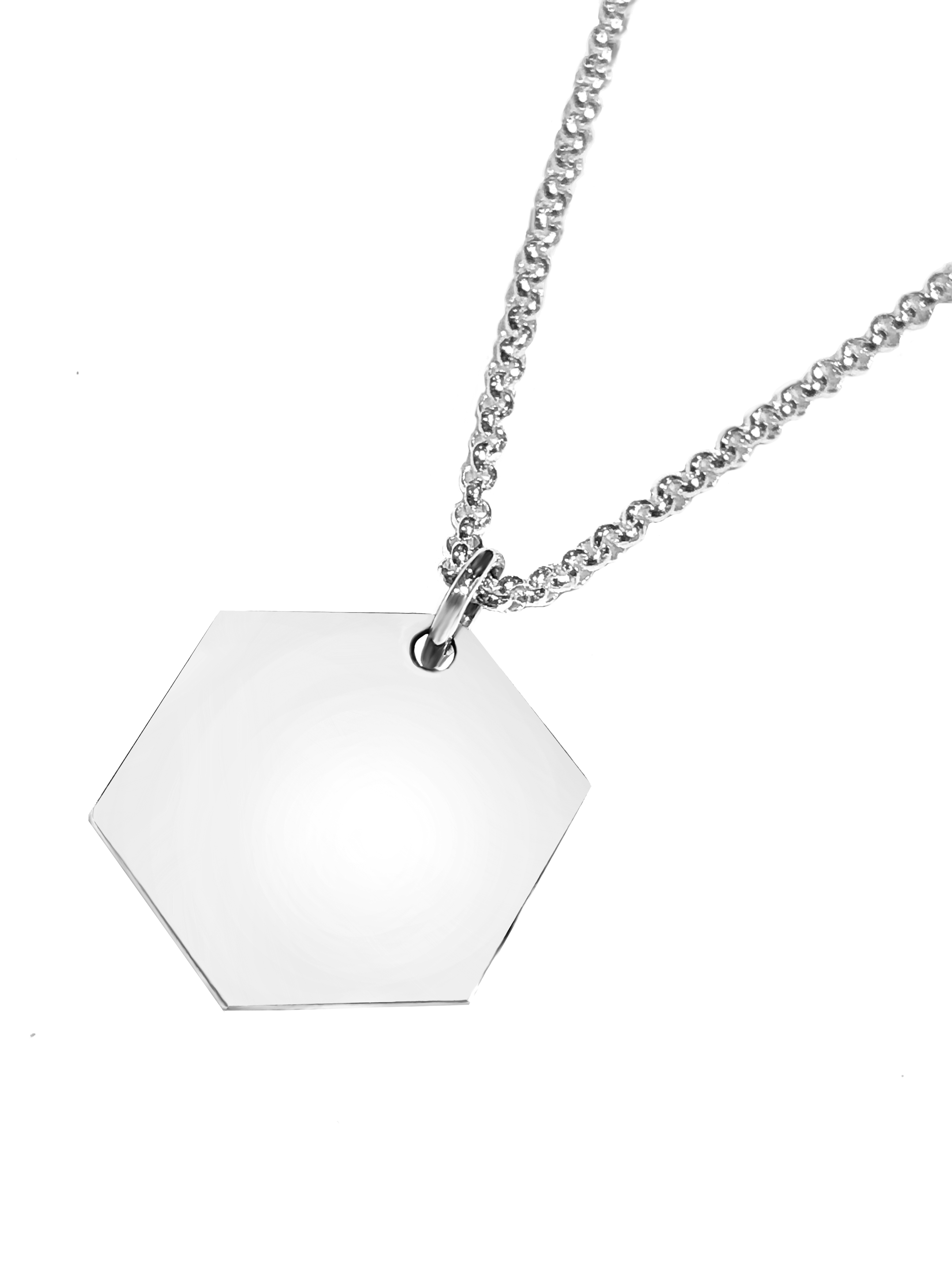 Sechseckige Gravurplatte Hexagon Anhänger 925 Silber CL120010