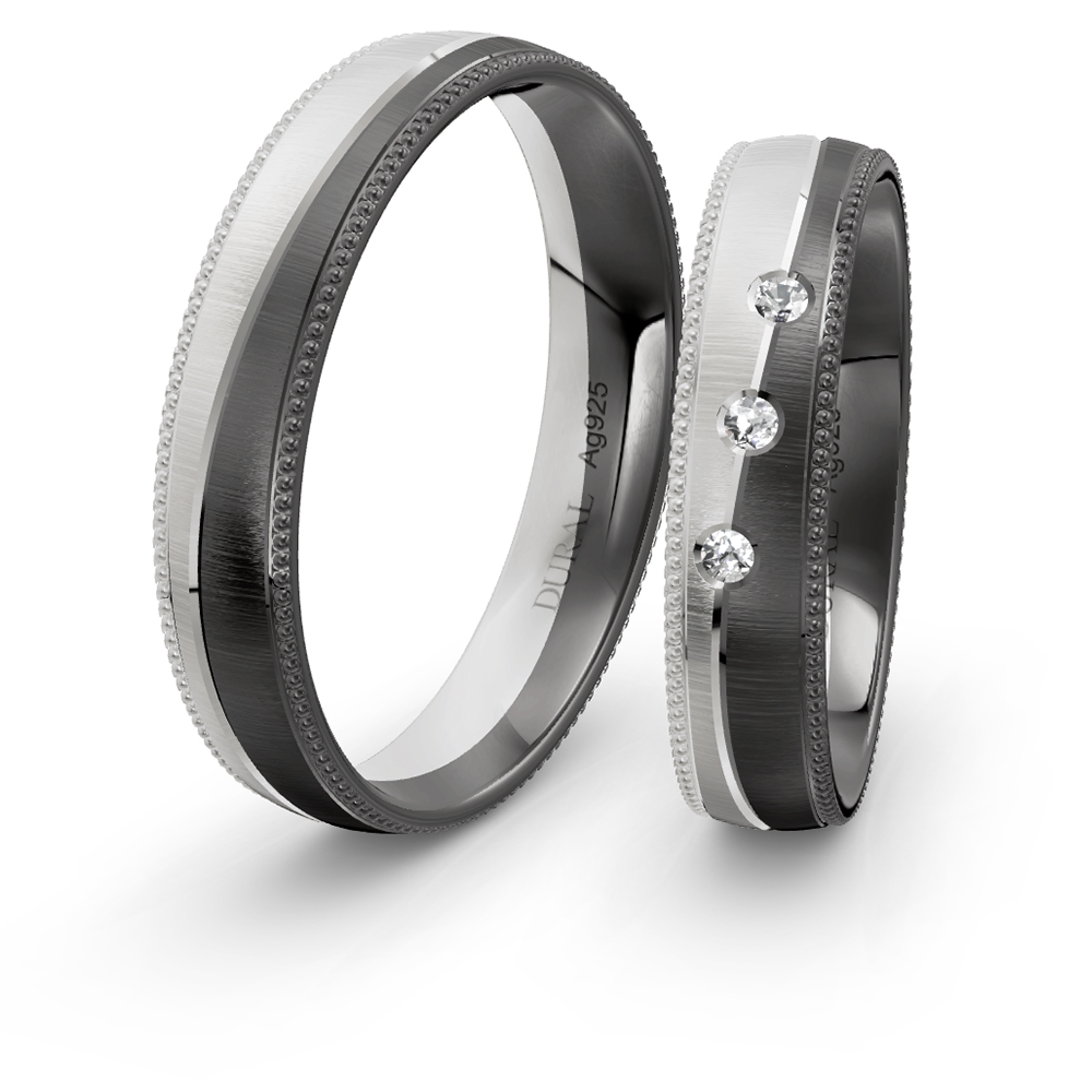 Trauringe 4,5 mm 925 Silber geschwärzt
