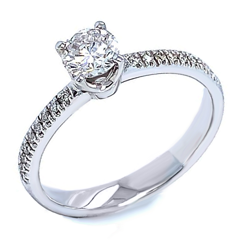 Solitäre Verlobungsring 750/- Gold 0,59ct. Brillant