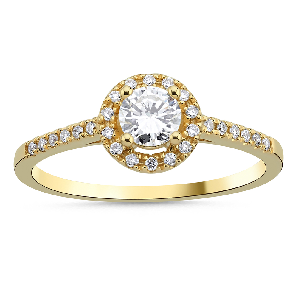Halo Verlobungsring 585/- Gold 0,43ct. Brillant