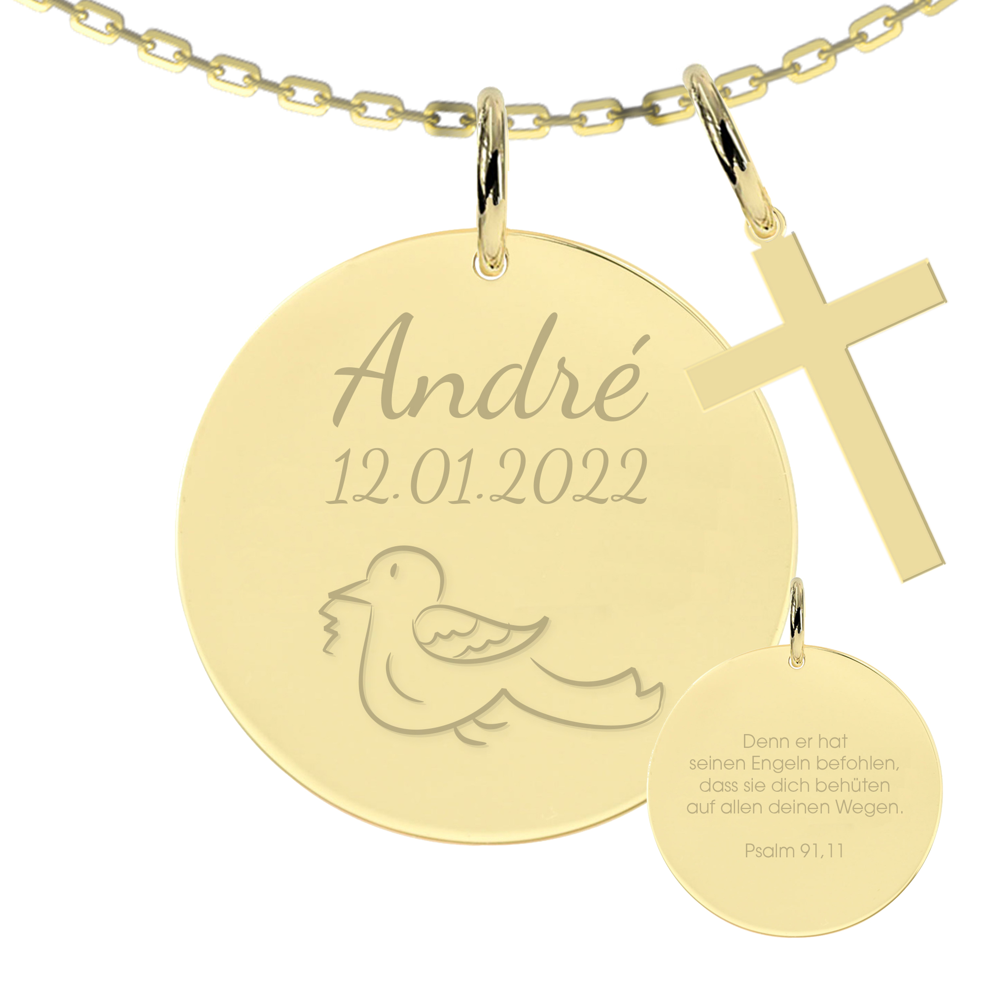 Taufe Taube Chloé Gravur-Anhänger/Plättchen