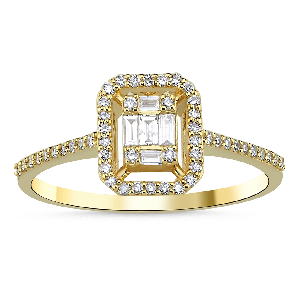 Halo Verlobungsring 585/- Gold 0,22ct. Brillant