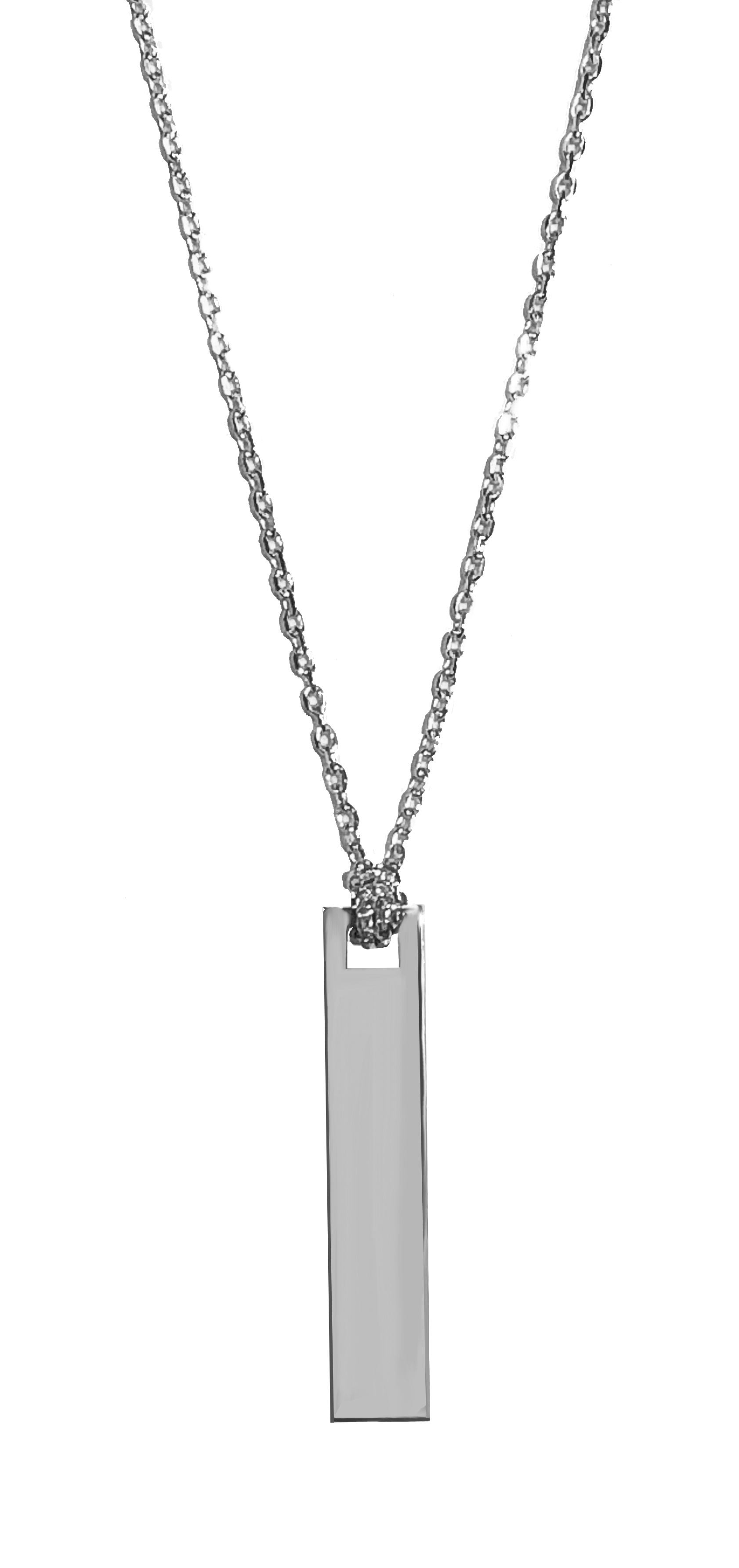 Silbercollier Halskette mit Gravurplatte 925 Silber