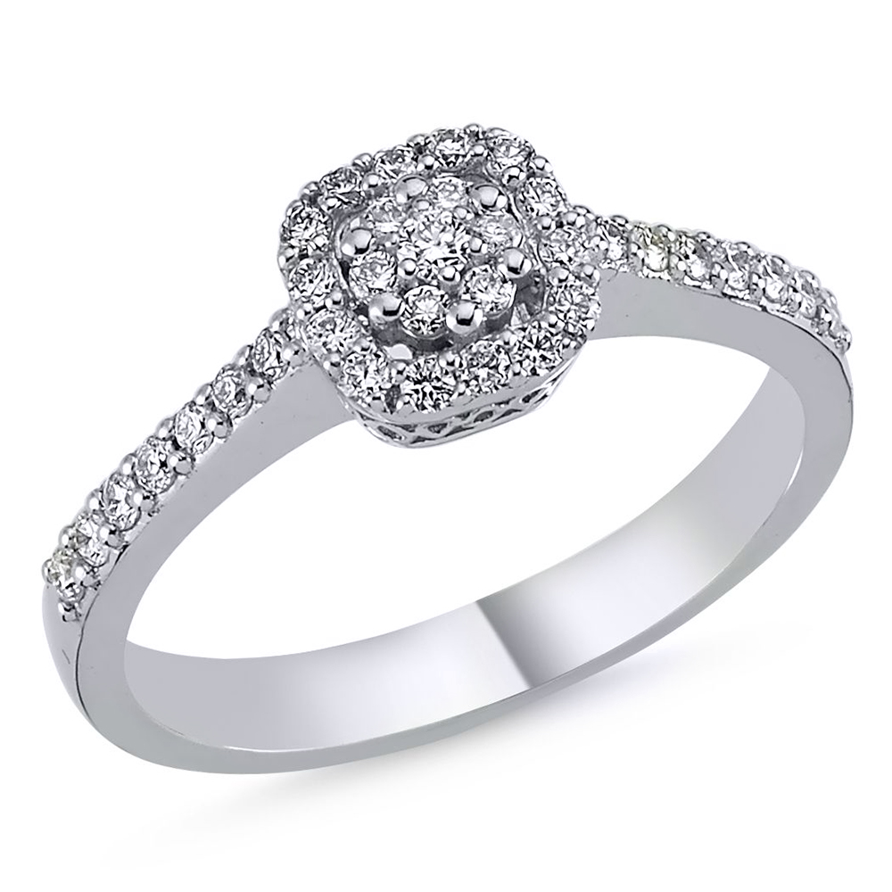 Halo Verlobungsring 585/- Gold 0,24ct. Brillant