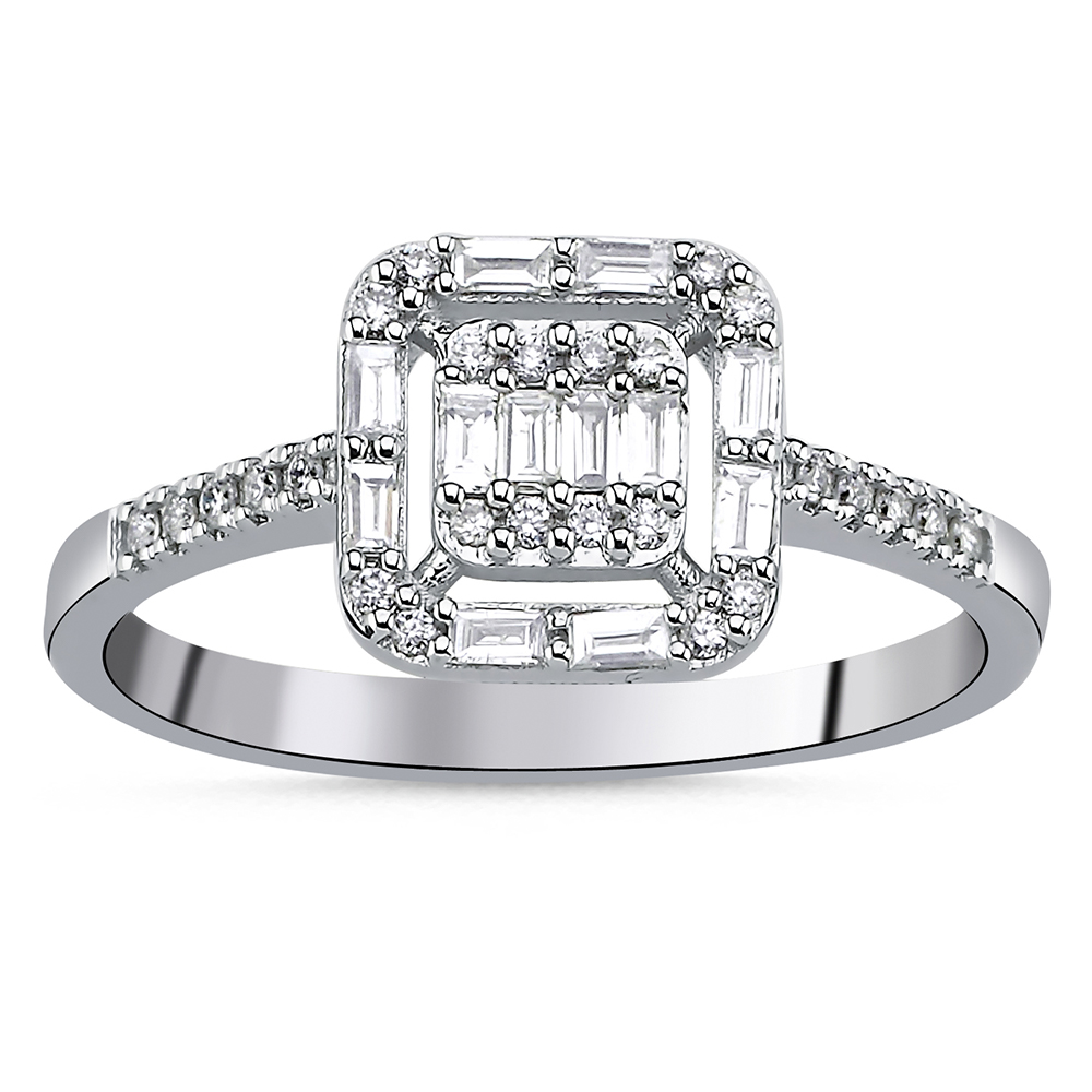 Halo Verlobungsring 585/- Gold 0,32ct. Brillant