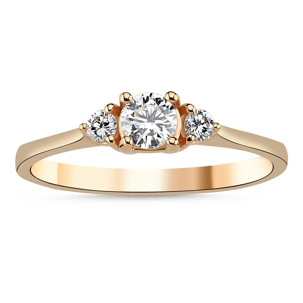 Elaine 585/- Gold Trilogie Ring 0,34ct. Brillanten