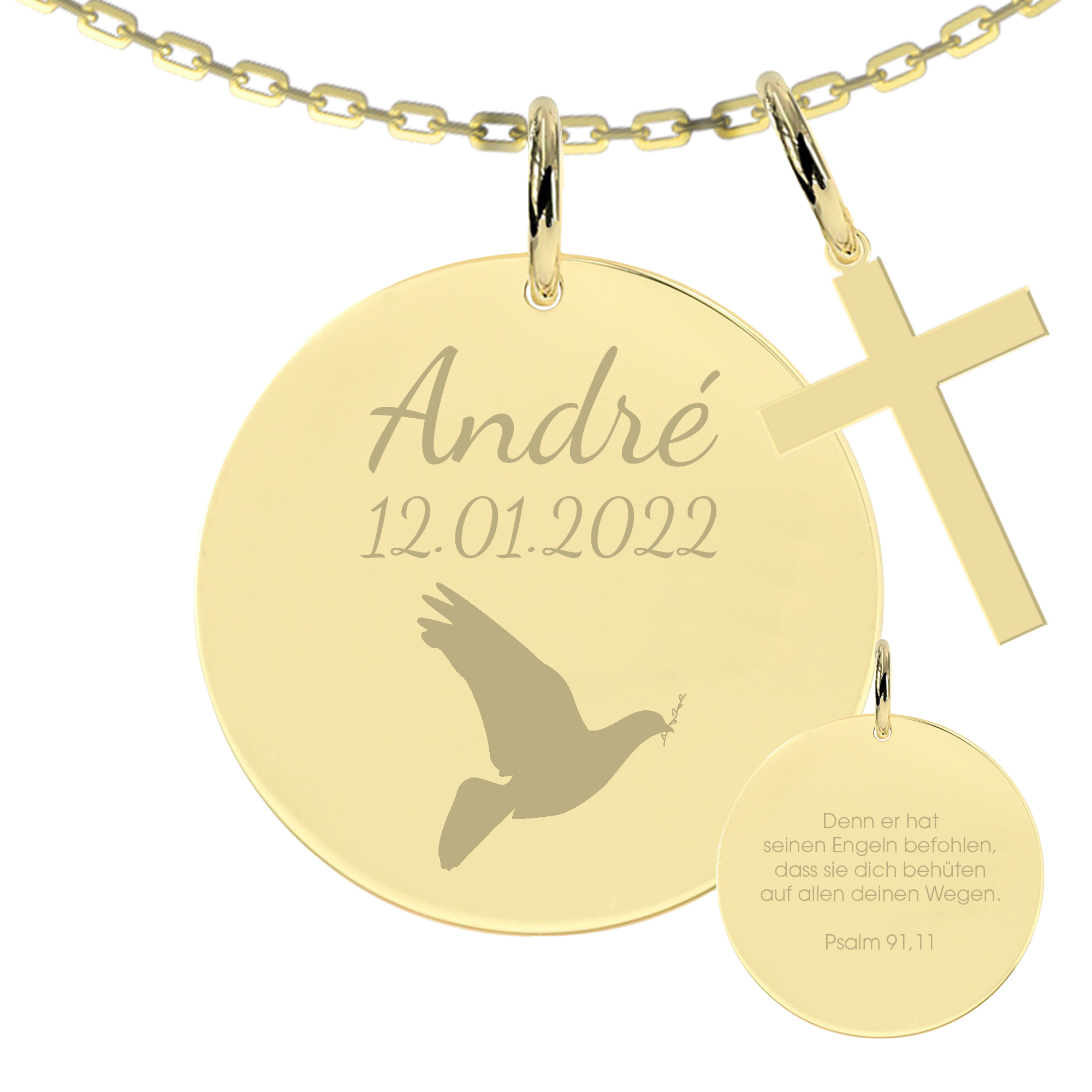 Taufe Taube Chloé Gravur-Anhänger/Plättchen