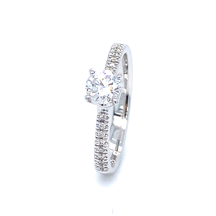 Solitäre Verlobungsring 750/- Gold 0,59ct. Brillant