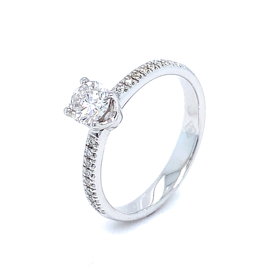 Solitäre Verlobungsring 750/- Gold 0,59ct. Brillant