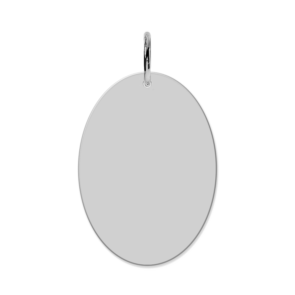 Madeleine Gravuranhänger Oval Weißgold