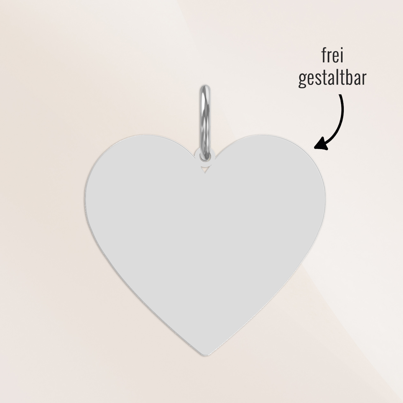 Herz Gravurplatte Gravuranhänger 585 Weißgold
