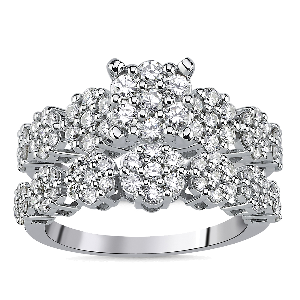 Claire 750/- Weißgold Doppel Ring mit 1,22ct. Brillanten