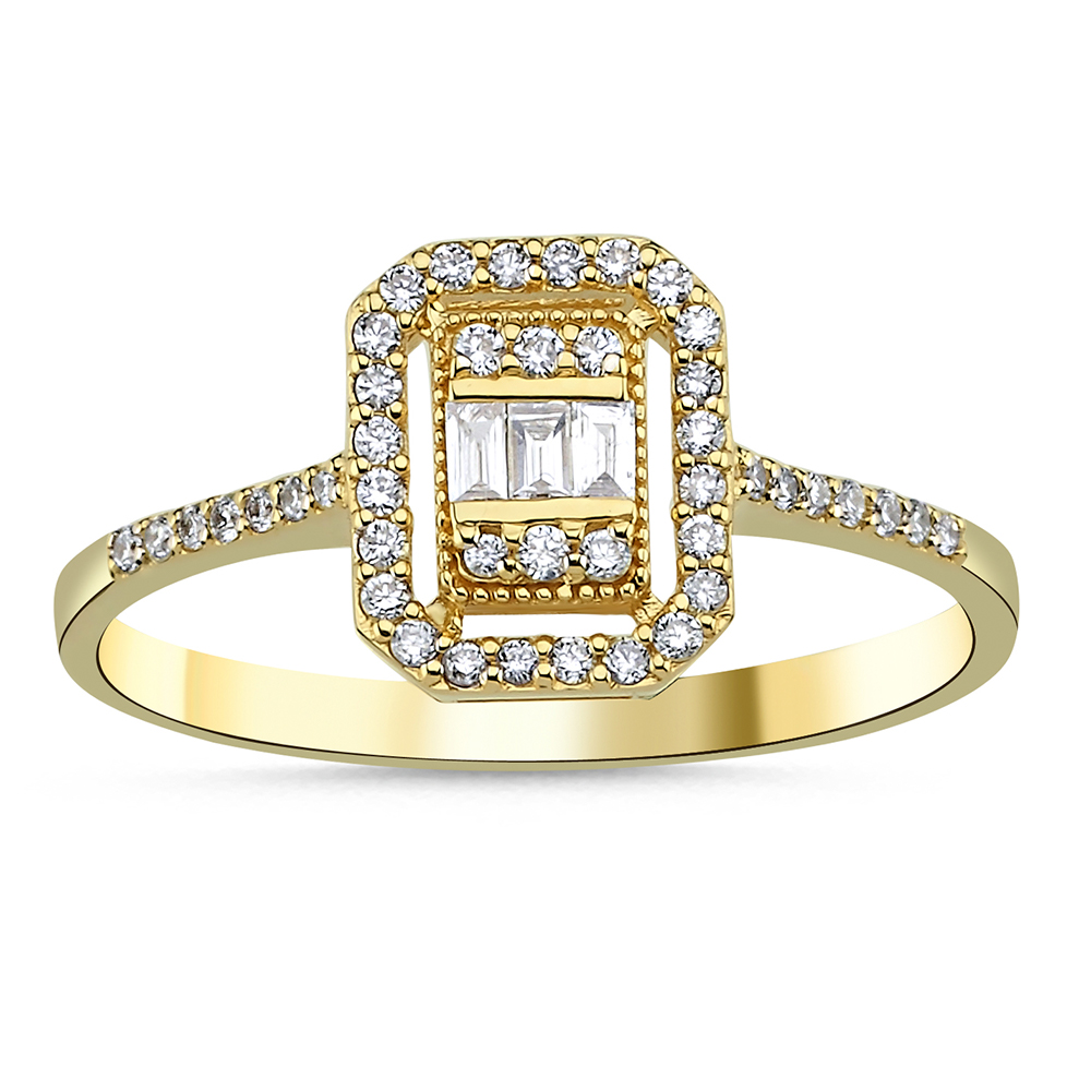 Halo Verlobungsring 585/- Gold 0,22ct. Brillant