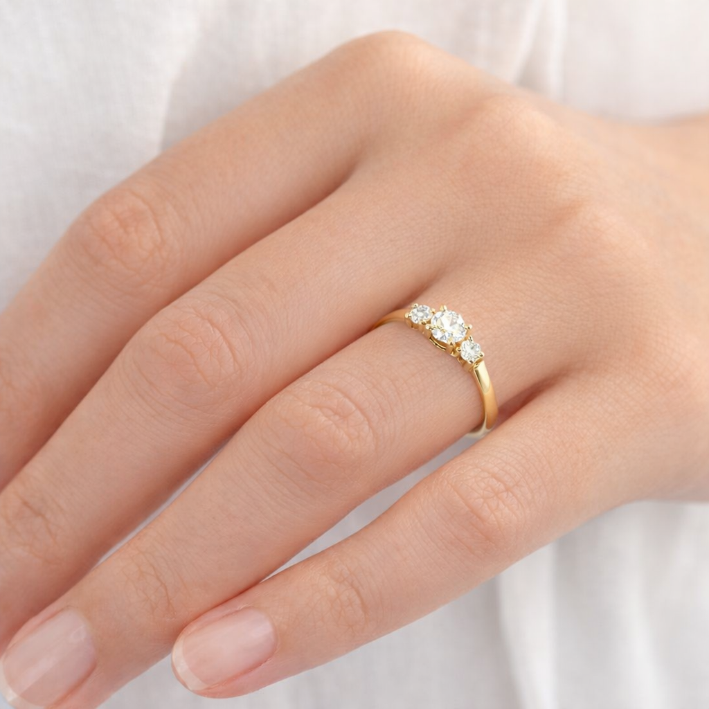 Elaine 585/- Gold Trilogie Ring 0,34ct. Brillanten