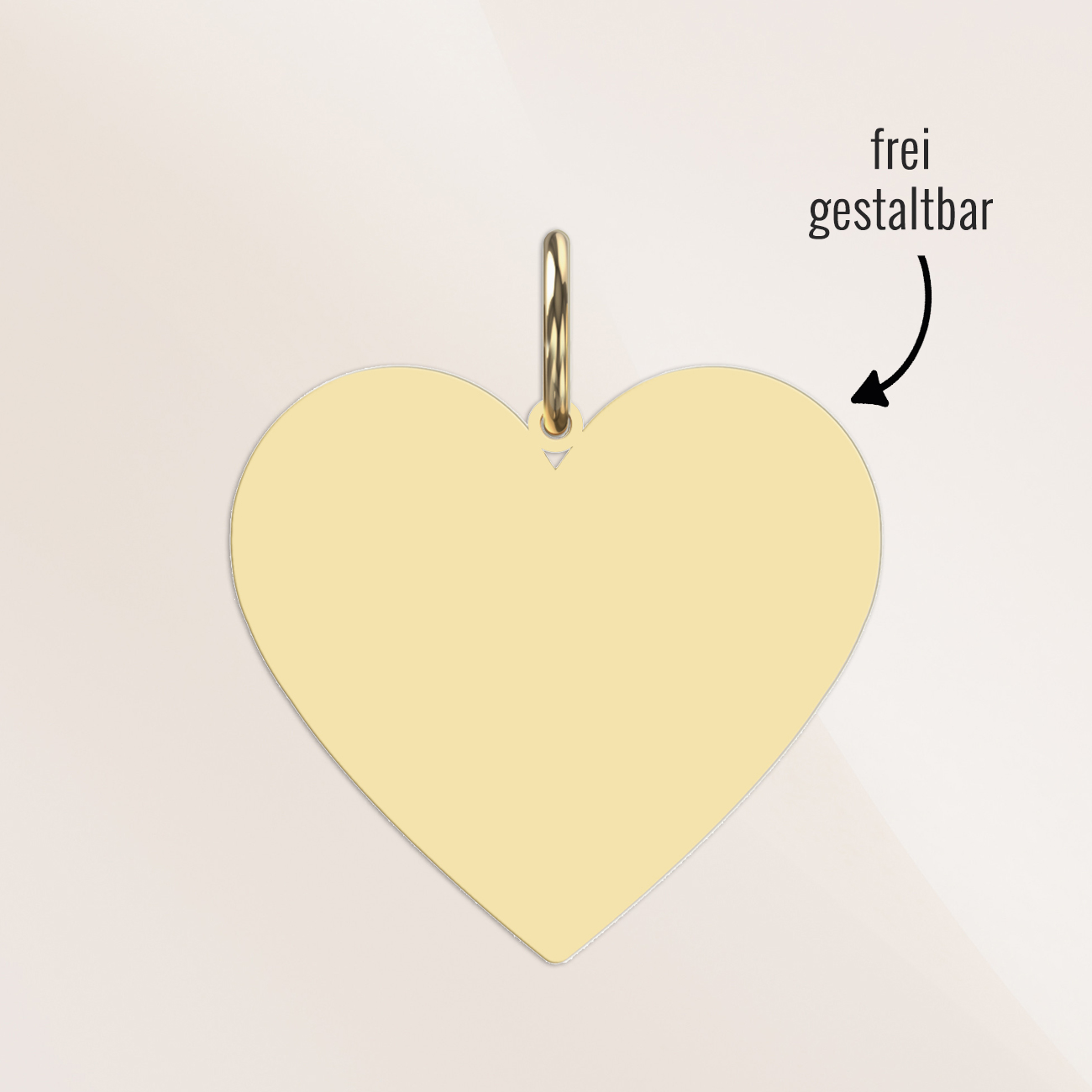Herz Gravurplatte Gravuranhänger 585 Gelbgold
