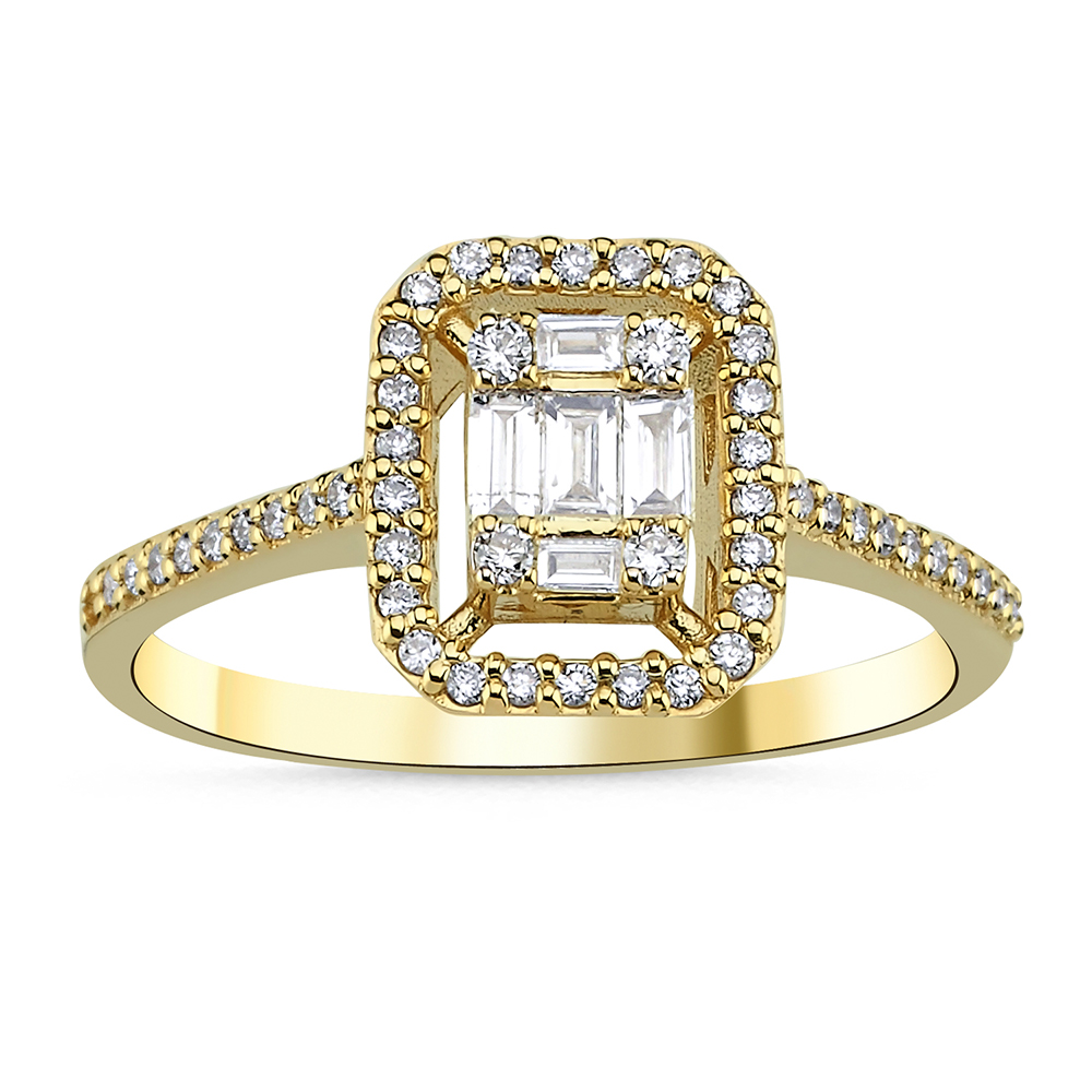Halo Verlobungsring 585/- Gold 0,26ct. Brillant