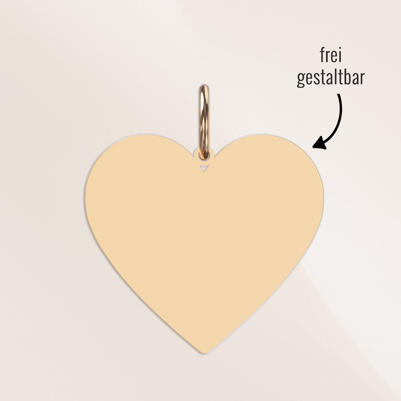 Herz Gravurplatte Gravuranhänger 585 Roségold