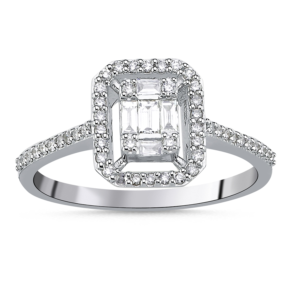 Halo Verlobungsring 585/- Gold 0,26ct. Brillant