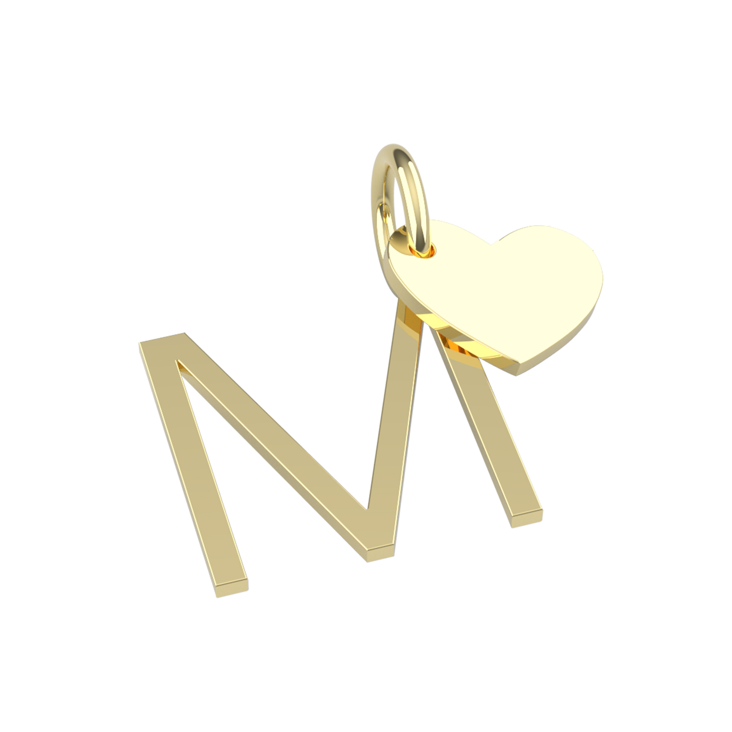 Essential Buchstabenanhänger mit Herz 585 Gold ANB304